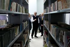 Prime Minister Sali Berisha inaugurates the Library of &quot;Alexander Xhuvani&quot; University in Elbasan, Uniel