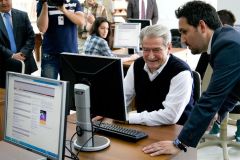 Prime Minister Sali Berisha inaugurates the Library of &quot;Alexander Xhuvani&quot; University in Elbasan, Uniel