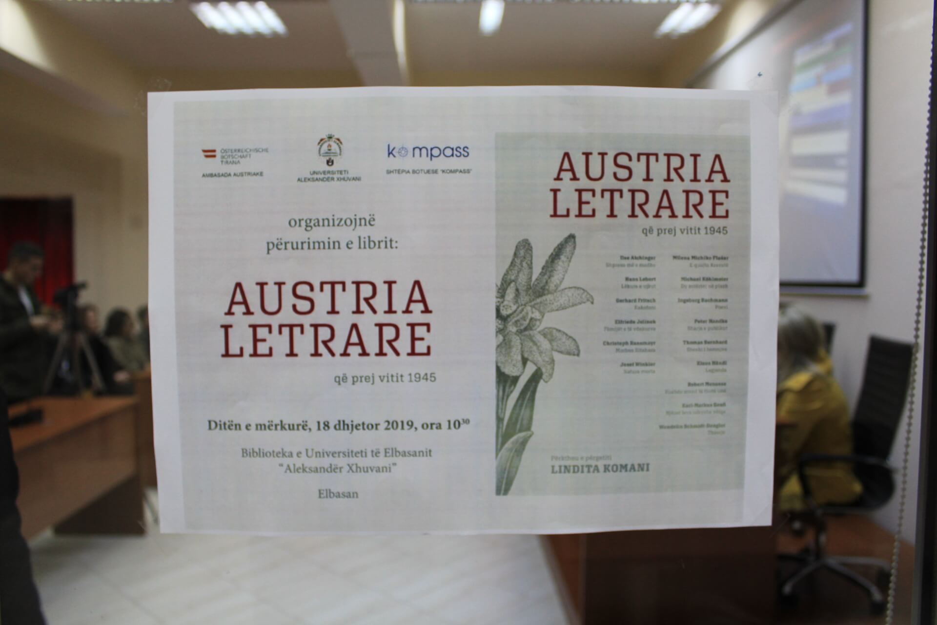 The book &quot;Austria Austria&quot; is promoted at the University of Elbasan, Uniel