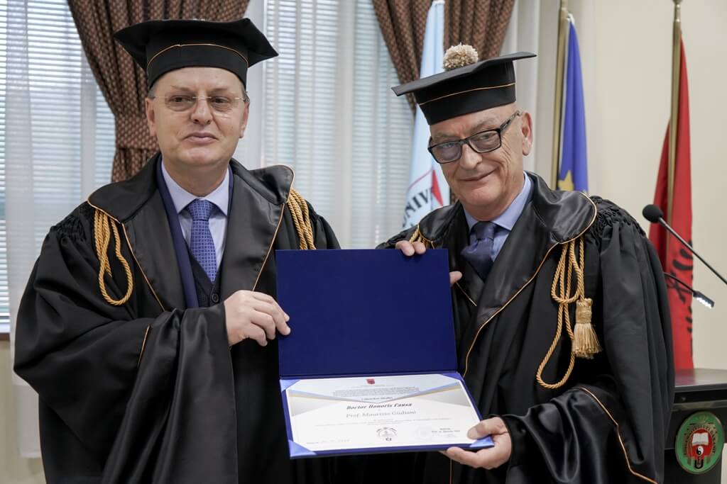 Universiteti i Elbasanit i akordoi titullin “Honoris Causa” profesor Maurizio Giulian, Uniel